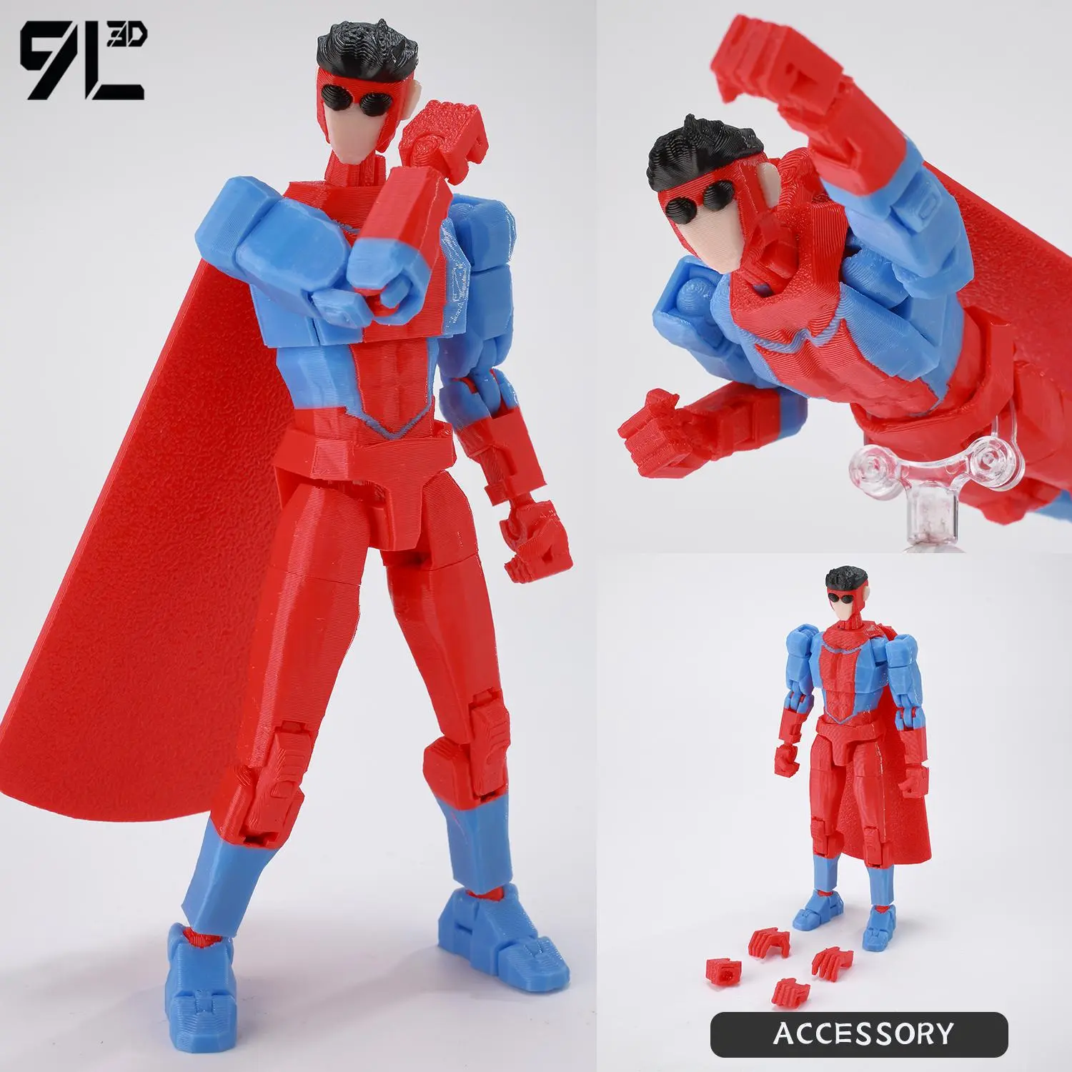 9L3D Printed Invincible Tech Jacker T13 Lucky13 Action Figure