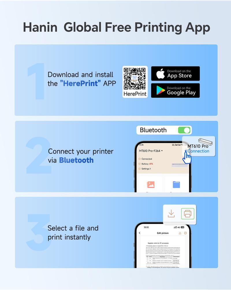 Portable Wireless Bluetooth Thermal Printer, Inkless Travel Printer for iOS Android Laptop, Mobile Printer for Home Office, Supports 8.5x11 US Letter & A4 Paper, GiftedInLove