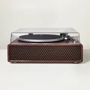 Wood Finish Retro Record Player - Hearth & Hand with Magnolia