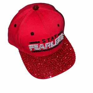 Nikki Bella Stay Fearless Rhinestone & Luxe Siam Red Crystal Baseball Hat