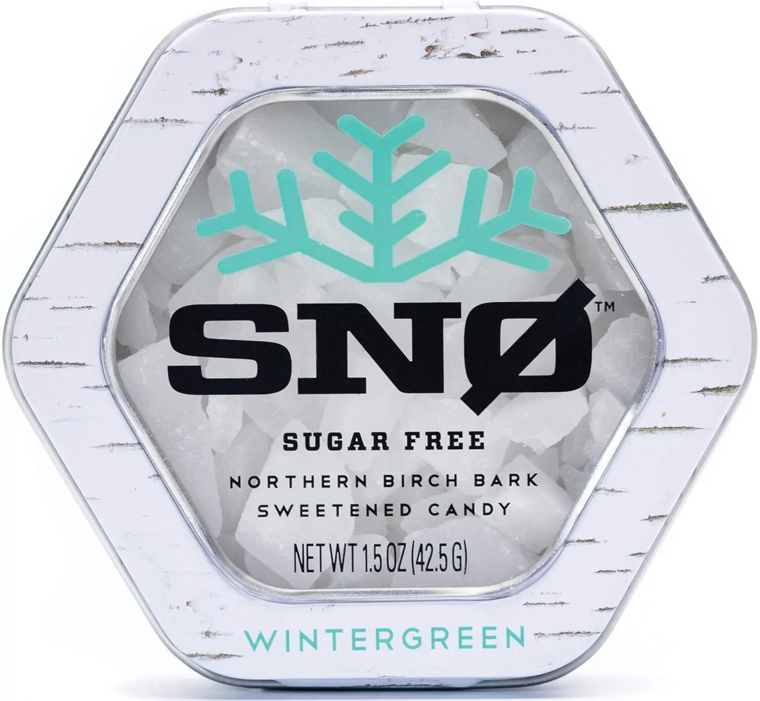 SNØ Wintergreen KETO Xylitol Candy Chips 1.5oz Tin Sugar-Free Natural Sweetener Diabetic-Friendly Non-GMO Vegan GF Kosher Purest Candy