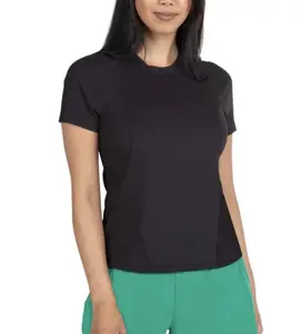 Spyder Active Women's UPF 50+ Ribbed Short Sleeve Tee Shirt (US, Alpha, Small, Regular, Regular, Black)