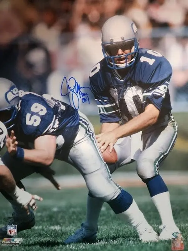 Jim Zorn Auto 16x20 Photo Seattle Seahawks Mill Creek COA Biblical Inscription