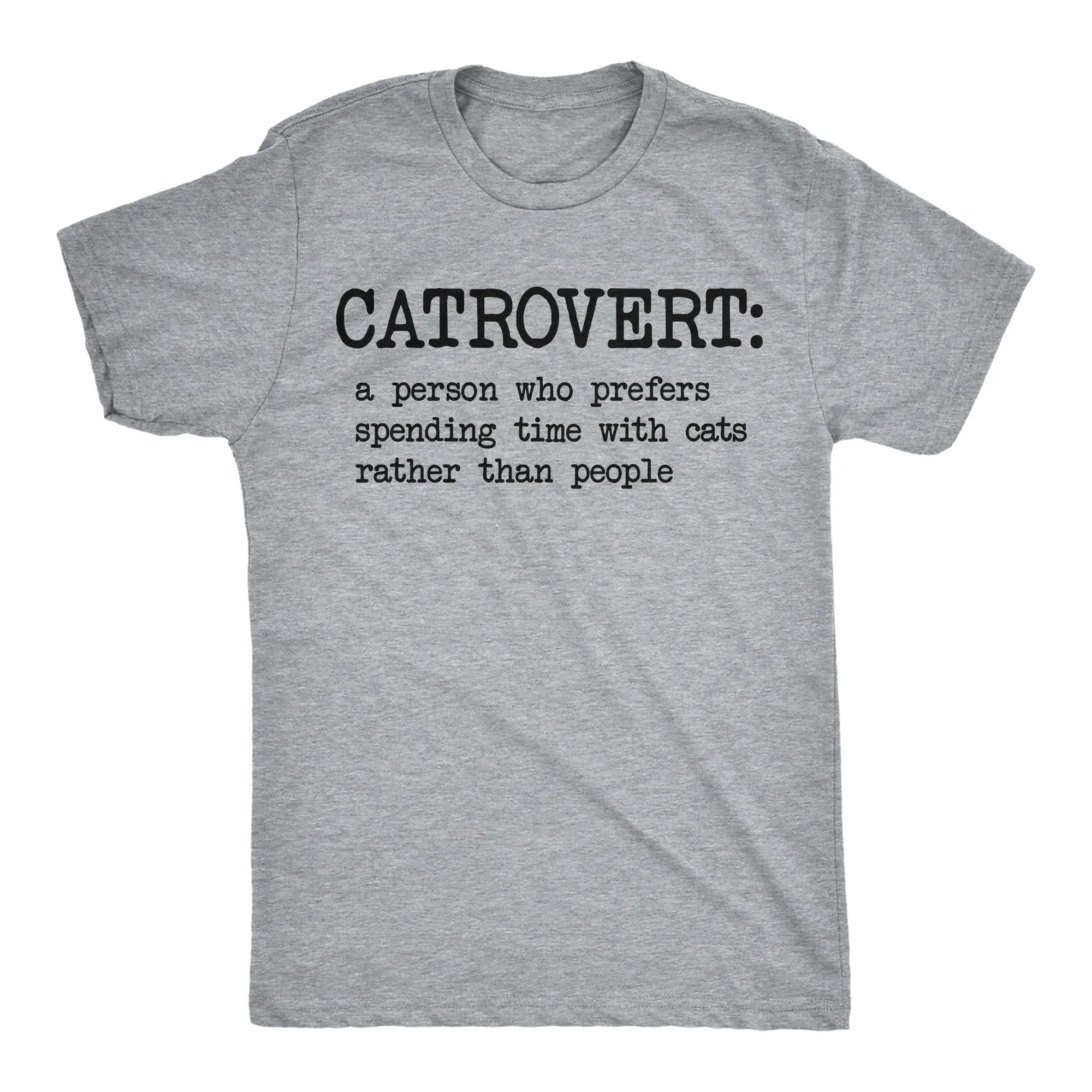 Mens Funny T Shirts Catrovert Definition Cat Lovers Tee For Men Mens Funny T Shirts Cool Vintage Fashion T-Shirt Gift Classic Menswear Introvert Apparel for Men Funny Cat Short Sleeve Novelty Tees for Guys Light Grey