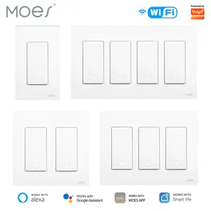 MOES Smart Single Pole Light Switch, 2.4GHz WiFi Smart Wall Switch, Needs Neutral Wire, Multi-Control, Smart Life/TUYA APP Control, Voice Control with Alexa/Google Home, No hub Required