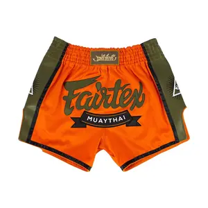 Fairtex BS1705 Orange Slim Cut Muay Thai Boxing Short