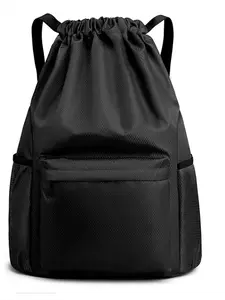 Drawstring Backpack, Lightweight Outdoor Travel Bag, Athletic Bag, Waterproof Sports Gym Basketball Bag, Sports Fitness Bag, Casual Plain Design, All Seasons Use, Sports Bags