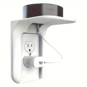 Space-Saving Socket Rack Wall Mount, Decorative Easy Installation, Wall Mounted Holder, Space Saver Organizer, Modern Organizer, Supports Smart Home Speakers and Devices, Max Weight 10 Lbs, Abs Material