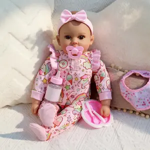 [WOOROY] Reborn Baby Dolls, 18 in Large Realistic Cute Soft Cloth Body Doll Real Life Baby Dolls Girl, with Bottles & Pacifier, Diapers and Bibs, Birthday & Christmas Gift Idea for Ages 3+
