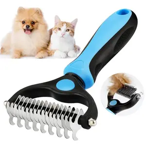 Dual-Sided Deshedding and undercoat Brush for Dogs and Cats - Reduce Shedding by 95% scruffs  crufts grooming cat  undercoat dog  grooming tool carpet  brush