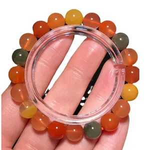 Natural Fortune and Prosperity Bracelet with Colorful Rutilated Quartz Multi-Gemstone Beads Red Green Yellow Crystals for Everyday Wear Moldavite Spiritual Growth Pendant Rainbow Jewelry Accessory Set Wealth Soothing