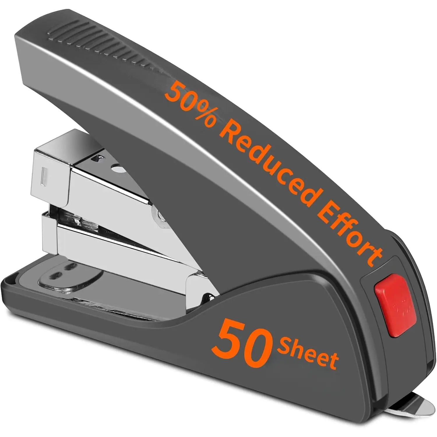 Effortless Stapler for Desk, 50 Sheet Desktop Stapler,  Office Staplers, One Finger Touch Stapling, Built-in Staple Remover, Portable & Space Save Size, Good for  & Office