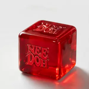 NeeDoh Red Ice Cube Squeeze Toy -Giant Nice Cube– Soft, Squeezable Sensory Stress-Relief Toy – Stress-Relieving Cube for Anxiety and Stress Relief – Fun Squeeze Toy Gift