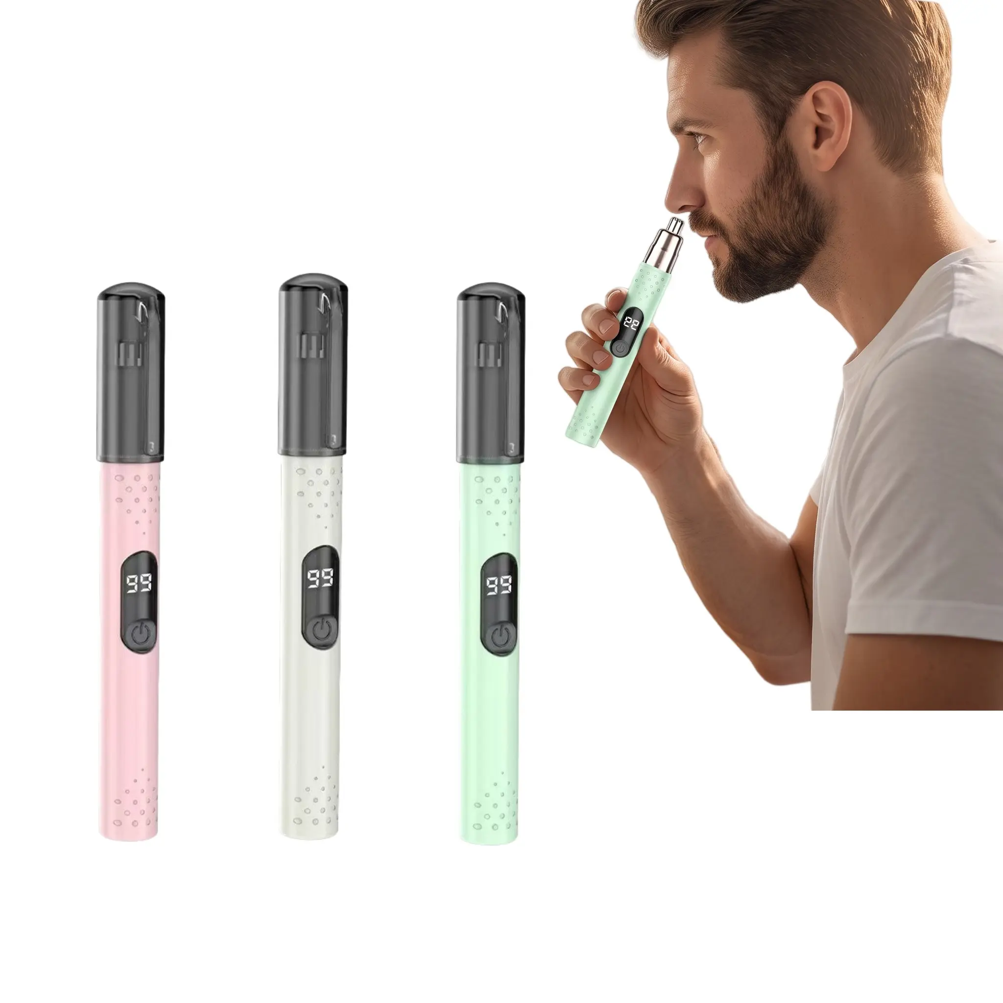 【Back to School】Portable Electric Nose Hair Trimmer for Men and Women, No Pulling Compact USB Rechargeable Trimmer, Suitable for Nose, Eyebrow and Ear Hair Trimming-MM1