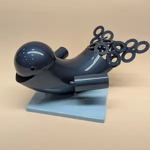 Metal Scrap Whale Sculpture - Contemporary Art Hand-Made with Washers and Sockets Unique Design Durable Automotive Urethane Finish 5x9x11 Inches