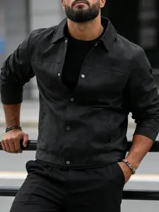 Men's casual jacket, 100% polyester fiber, button front and button closure - lapel design, tie dye distressed jacket, machine washable, easy to maintain fabric, suitable for daily casual and formal wear - Spring and Autumn