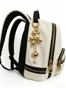 Pearl Balloon Dog Bag Charm Available In Gold And Silver 3d Mirrored Balloon Dog Sculpture Sweet And Edgy Girl Style A Must-Have For The Refined Girl Resistant To Oxidation And Fading For Bags, Keys, And Earphone Cases