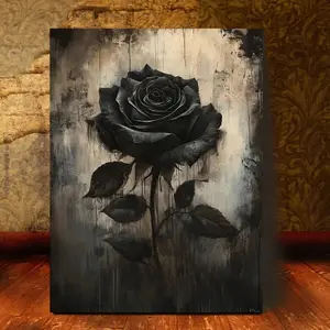 Gothic Elegance Valentine Rose Bouquet Canvas Wall Art Poster, Room Aesthetic Gallery Wall Decor, High-Quality Framed Print