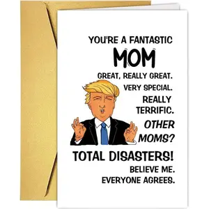 Funny Mother’s Day Card for Mom, Humorous Happy Mother’s Day Gift Card from Son Daughter Kids Husband, Cute & Sarcastic Mom Card for Wife Grandma, Birthday Card for Mom, Unique Mommy Card