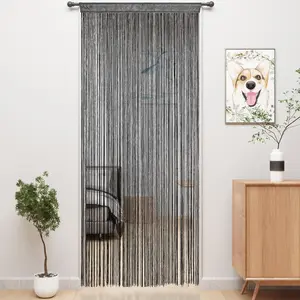 Door String Curtains Fringe Door Curtains for Doorways Window Room Decoration Living Room Divider(39"x79", Grey)