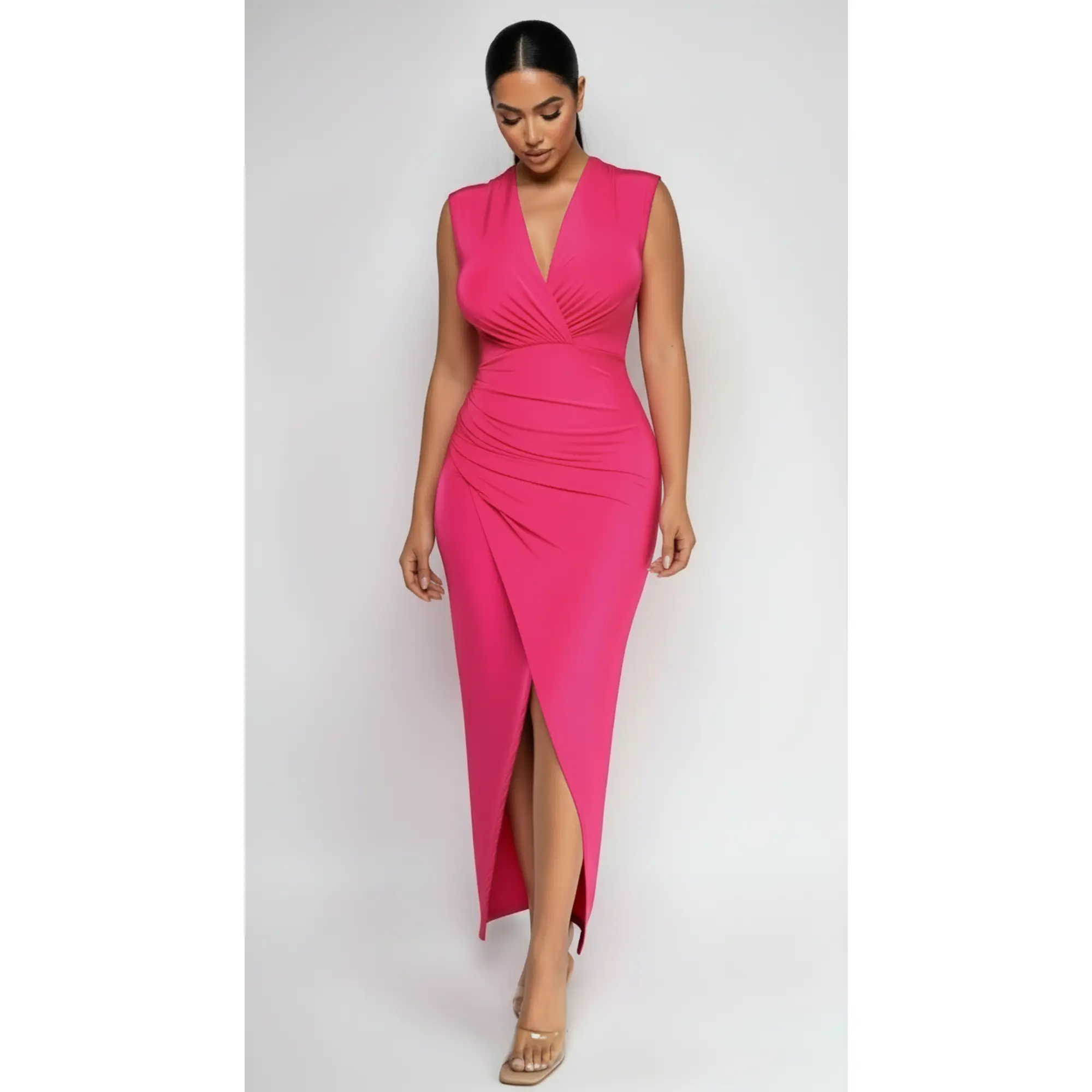 Lima Wrap Maxi Dress - Pink