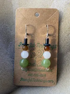 Multi Jade Snowman Earrings
