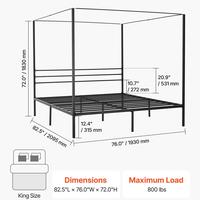 Black【82x76x72 inch】