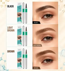 Zephoco 3D Microblading Eyebrow Pen Light Brown Waterproof Smudge Proof Long Lasting Natural Hair Like Brows Easy for Beginners