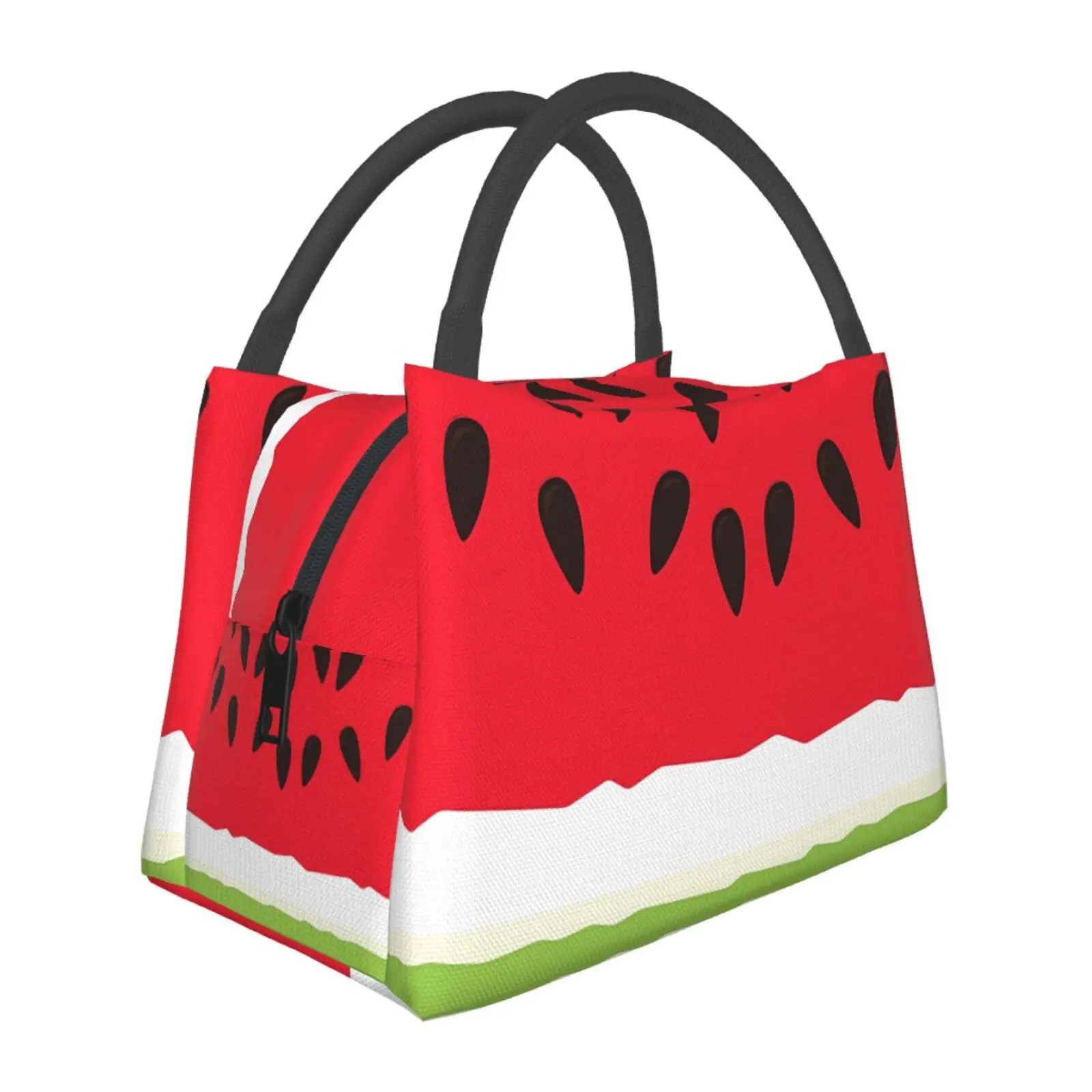 Unisex Reusable Thermal Cooler Lunch Bag - Watermelon Pattern, Polyester, Leakproof, 6.7in Width, 11in Length, Portable Stylish Safe Durable, Ideal for Outdoor Camping Daily Commuting