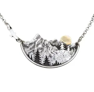 Gold Moon Forest Necklace