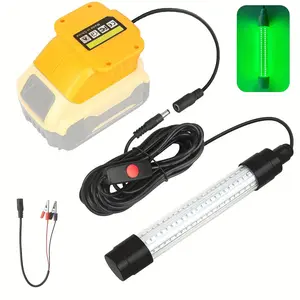[FathersDayGift] IP68 Underwater Fishing Light for 20V Battery, 1300LM Night Fishing Lamp with 16FT Cable 13W, Suitable for Night Fishing, Ice Fishing, Boats, Docks, Kayaks & Saltwater Use, Battery Not Included