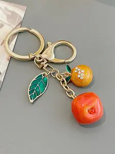 New style girly persimmon leaf car keychain pendant, bag keyring, small gift