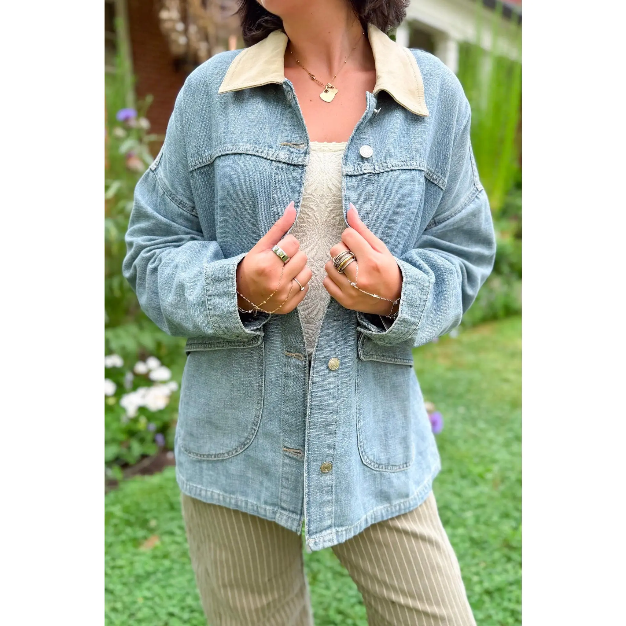 Free People Lemon Denim Jacket