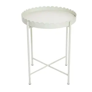 Scalloped Edge Round Side Accent Table