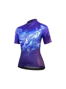 Women's Cycling Jersey Spring & Fall Mountain Bike Professional Gear, Fitted Casual All-Over Print Top for Sports Cycling Shirt