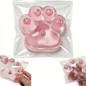 Oversize Taba Strawberry Cat Paw, Safe TPR Material, Fufu Squishy Sensory Stress Relief Fidget Toys for Office Leisure| Cat Toys| School Supplies| New Year| Birthday| Party Gift| Cat Toy |Carnival Prize| Valentine'S Day Gifts| Ramadan Gifts| Eas