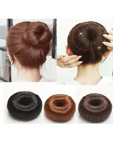 Women's Sweet Elegant Realistic Hair Bun Holder, Natural Seamless Updo Styling, Essential Lazy Girl Hair Accessory, 1 Piece Set