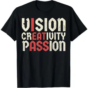 100% Cotton Graphic T-shirt - Vintage Vision Creativity Passion Funny Meme Humor Gift T-Shirt - For Men & Women Fit Relaxed T-shirt