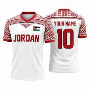 Jordan Soccer Jersey 2026 – Custom Name & Number Football Shirt, Jordan National Team Style Jersey, Middle Eastern Pattern Futbol Tee for Men & Women, Game Day Fan Apparel, The Big Tournament 2026 Inspired