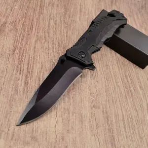 Portable EDC Folding Tool with Textured Anti-Slip Grip & Secure Lock - Stainless Steel Spear-Point Blade, Ergonomic Handle, Lightweight for Camping, Survival, DIY, Household, Outdoor & Everyday Carry (No Power Required)