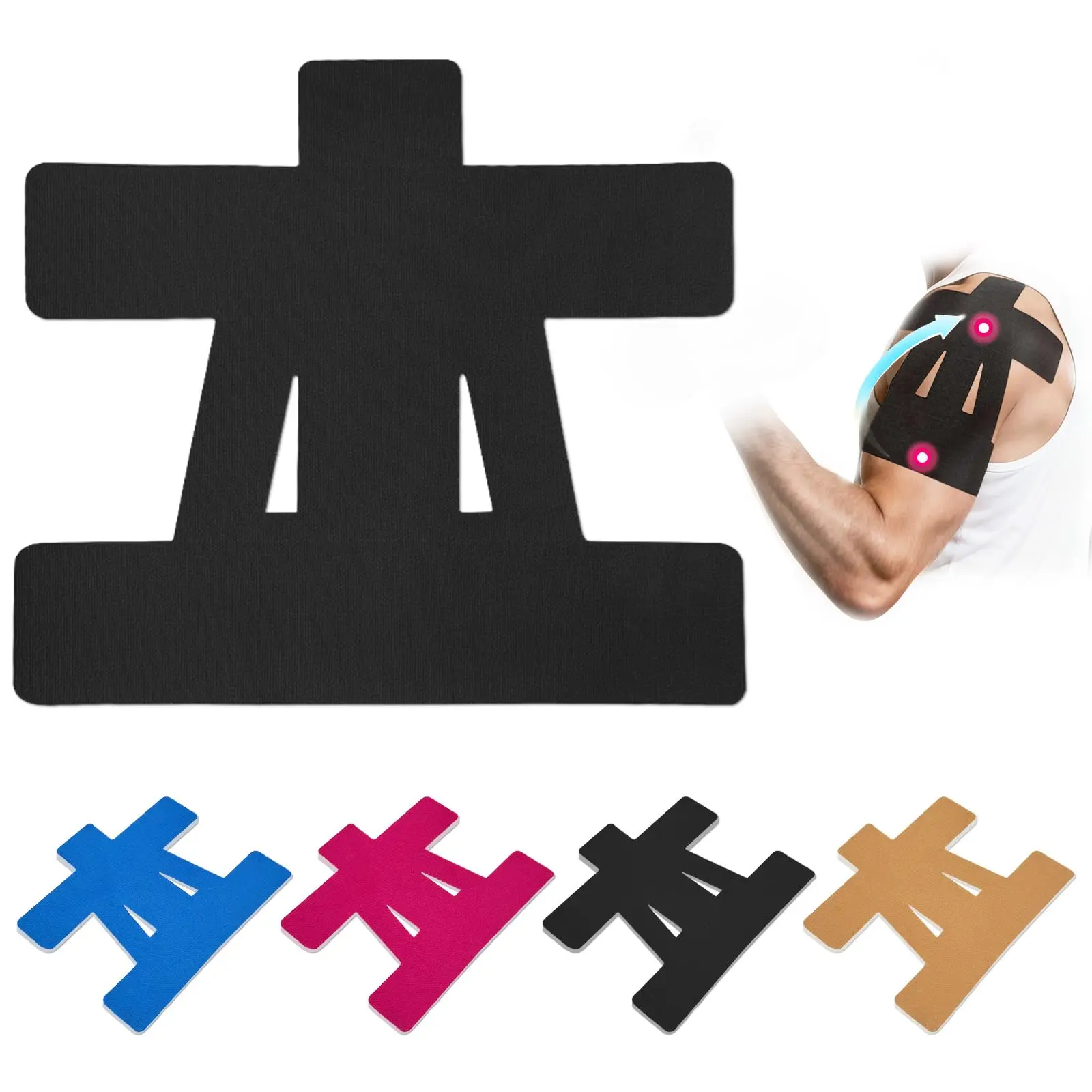 10 Pc Kinesiology Tape for Shoulder Pain Relief Pre Cut Sports Waterproof Breathable Enhance Elastic Kinesiology Athletic Tape for Shoulder Support and Muscle Baseball Sports