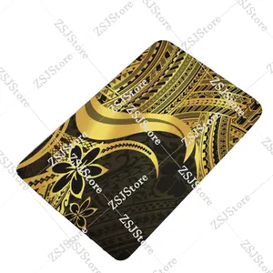2025 Samoa Hawaii Fiji Islands Holiday Party Decoration Retro Polynesian Tribe Design Custom Floor Mat Pattern Bedroom Bathroom  Floor Mat Multi-Size Selection Flannel Non-Slip Mat High Quality Durable Non-Slip Absorbent Multi-Functional Floor Mat
