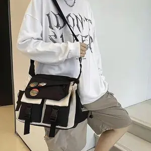 Casual Crossbody Bag for Men Women Large Capacity Messenger Bag Shoulder Aesthetic Tote Bags ﻿(with accessories)