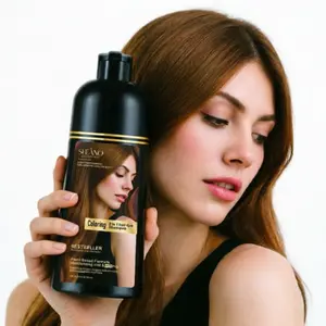 SHEANO Dark Brown 3 in 1 Hair Dye Shampoo – Herbal Ingredients, Covers Gray Hairs, Natural Hair Coloring, Plant-Based Haircare, USA-Designed Formula, 300ml