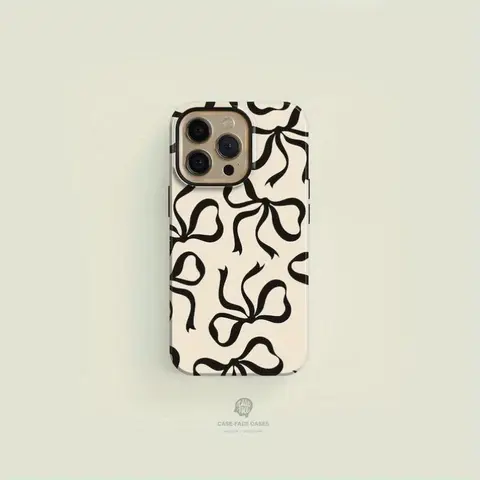 Cute Bow Pattern Cream TPU Protective Smartphone Case - Chic, Stylish Cover & Casing Accessory for iPhone 11,12,13,14,15,16 Pro Max, Pro Plus