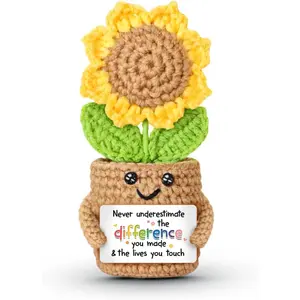 Home FurnishingsSOL VIBES Goodbye Gift For Coworkers Leaving, Sunflower Crochet Appreciation Keepsake, Farewell Retirement Going Away Present For Women, New Job Gifts For Boss Friend, Office Desk Decor