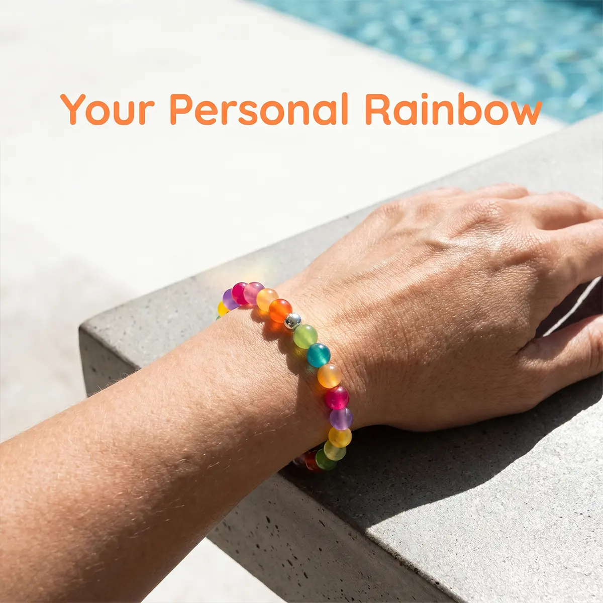 Color Changing Sunlight Bracelet – UV Reactive Rainbow Beaded Cat Eye Bracelet, Boho Beaded Jewelry Waterproof Adjustable Handmade Style Bracelet, Colorful Summer Fashion Accessories Gift