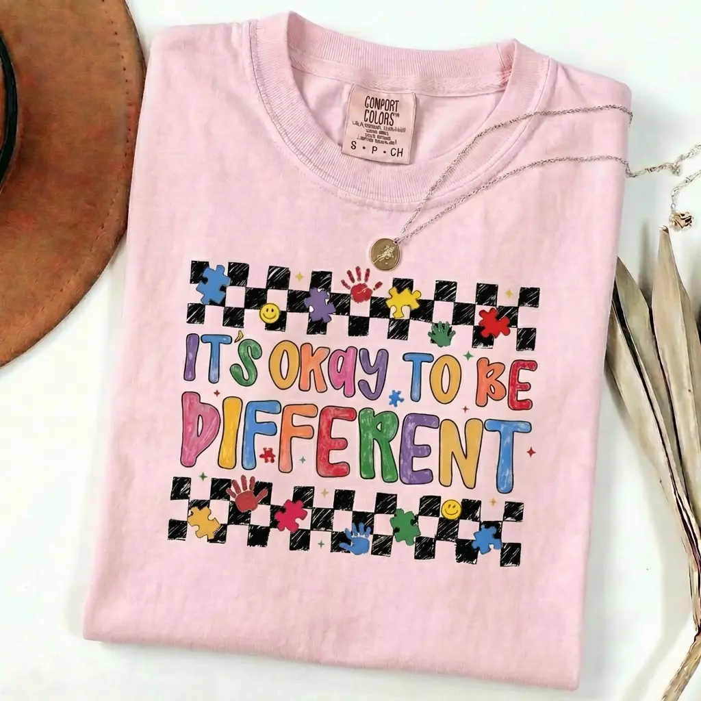 Comfort Colors Retro Autism Shirt, Coquette Rainbow Puzzle Awareness Tee, Neurodiversity Positive T-shirt, Autism Awareness Tee Womenswear Tshirt