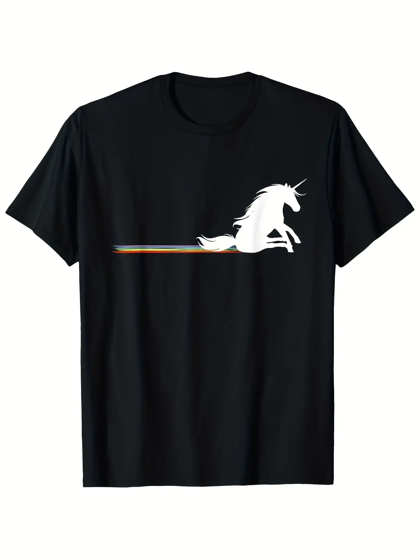 Men'S Vintage Unicorn Rainbow Poop T-Shirt for a J unisex soft cotton short sleeve t shirt, vintage graphic casual tee for men women teens, perfect birthday holiday gift for camping travel gym daily street  wear