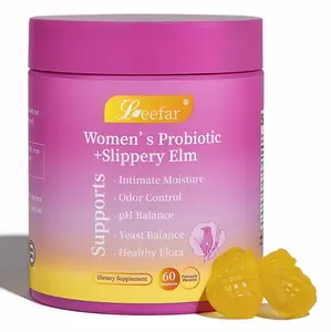 LEEFAR Her Probiotics Gummies- All in One SolutionwithSlippery Elm and Prebiotics&Lactobacillus ProbioticBlendfor Women's pH Balance and Dryness -HawaiianPineapple Gummies